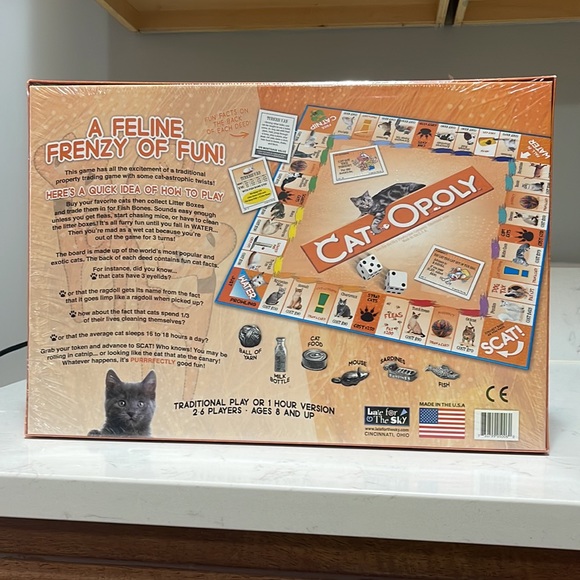 Late for the Sky CAT-opoly Board Game White, Large NWT - Picture 6 of 7